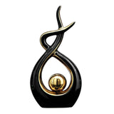 Maxbell Ceramics Figurine Statue Electroplating Livingroom Bedroom Desktop Ornament Black L