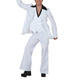 Maxbell Mens Saturday Night Fever Costume 70s White Suit Hippie Dancer Fancy Dress M