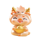 Maxbell Chinese New Year Dragon Figurine Mini Creative for Tabletop Office Bookshelf Style B
