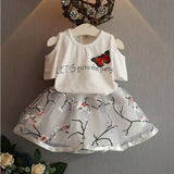 2pcs Toddler Kids Girls Outfits T-Shirt Tops + Tutu Skirt Dresses Set 130cm