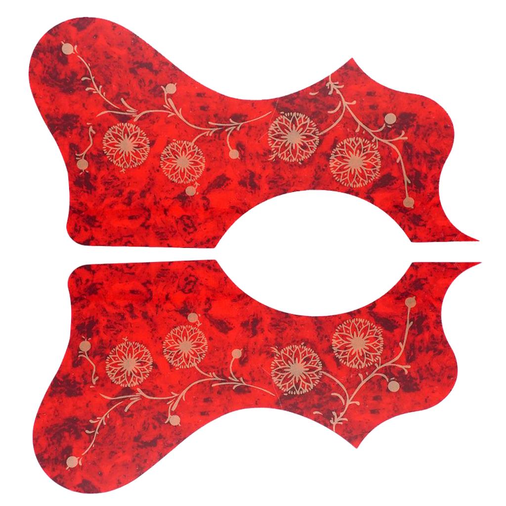 Maxbell Acoustic Guitar Pickguard Flower Anti-scratch Folk Guitar Left/Right Hand Red