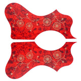 Maxbell Acoustic Guitar Pickguard Flower Anti-scratch Folk Guitar Left/Right Hand Red