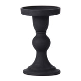 Maxbell Black Pillar Candle Holder Nordic Style Candlestick for Home Party Ornament 7.9cmx13.6cm