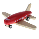 Maxbell Mini Wooden Pull Back Airplane  Friction Powered Toy for Kids Gift Red