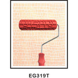 Maxbell 7inch Brick Wall Pattern Embossed Painting Roller with Plastic Handle