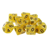 Maxbell Pack of 10pcs Pearl Yellow D10 Ten Sided Game Dice D&D TRPG Games Party Supplies Toys