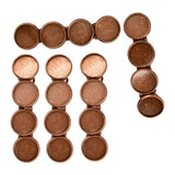 Maxbell 5x Metal Hair Clips 12mm Fashion Hairpins Bezel Tray for Gift Daily Red Bronze
