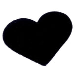 Max Heart Shaped Area Rug,Shaggy Plush Floor Mat for Bedroom,70x90cm Black