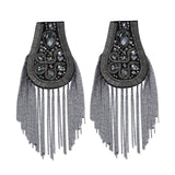 Maxbell 2Pcs Tassel Epaulet Formal Suit Vintage for Parties Birthdays Casual Wear Grey
