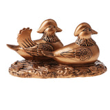 Max Feng Shui Mandarin Ducks for Love and Romance Figurine Statue Decor Copper