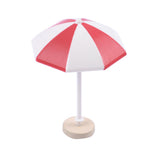 Max DIY Handcrafted Dollhouse Beach Miniature Umbrella Sunshade Models Red+L