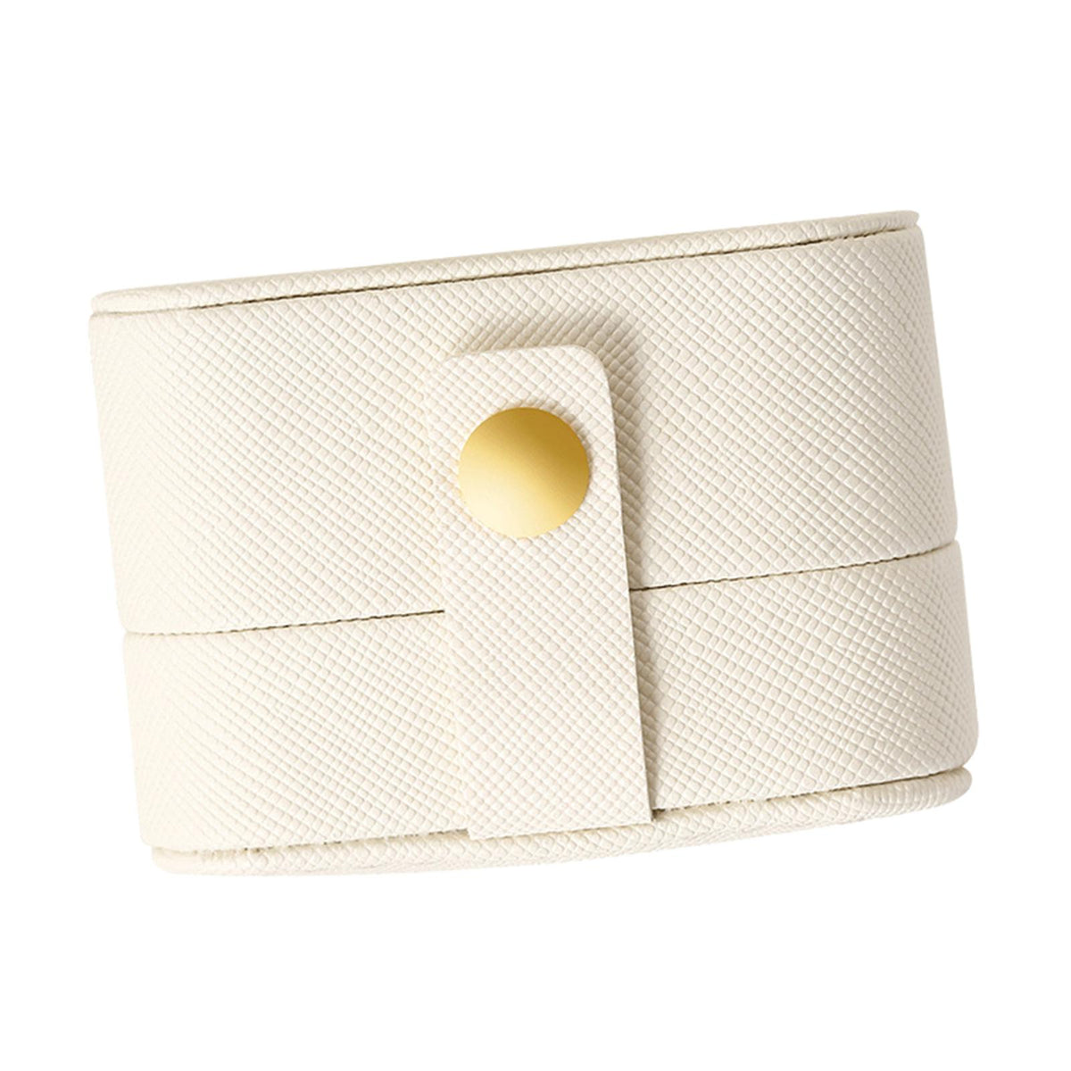 Maxbell Ring Box Multipurpose Durable PU Ring Storage Tray Portable for Brooch White