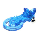 Max Maxb Silicone Double Rings Vibrator Licking Simulation Tongue Massager Ring Blue