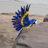 Max Artificial Feathered Animal Bird Garden Figurine Decor Parrot Blue