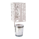 Maxbell Rotating Candle Holder Candlestick Tea Light Holder for Table Centerpiece White Star Deer