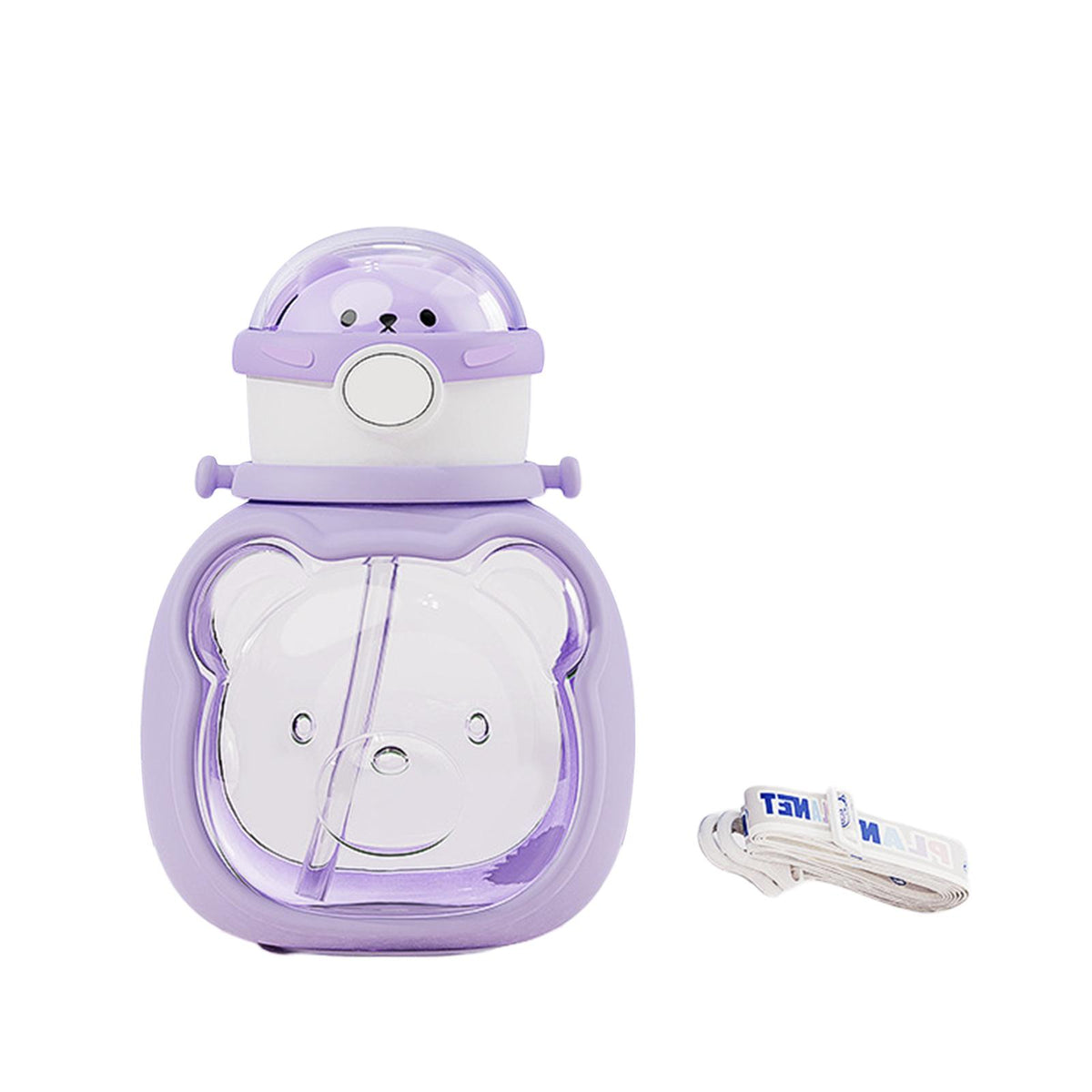 Maxbell Outdoor Sports Water Kettle Bear Astronaut Straw Cup for Picnic Sports Violet
