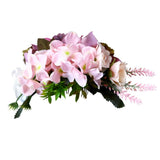 Max Synthetic Flower Hairpiece Hair Comb for Wedding Bride Straw Hat Lotus Pink