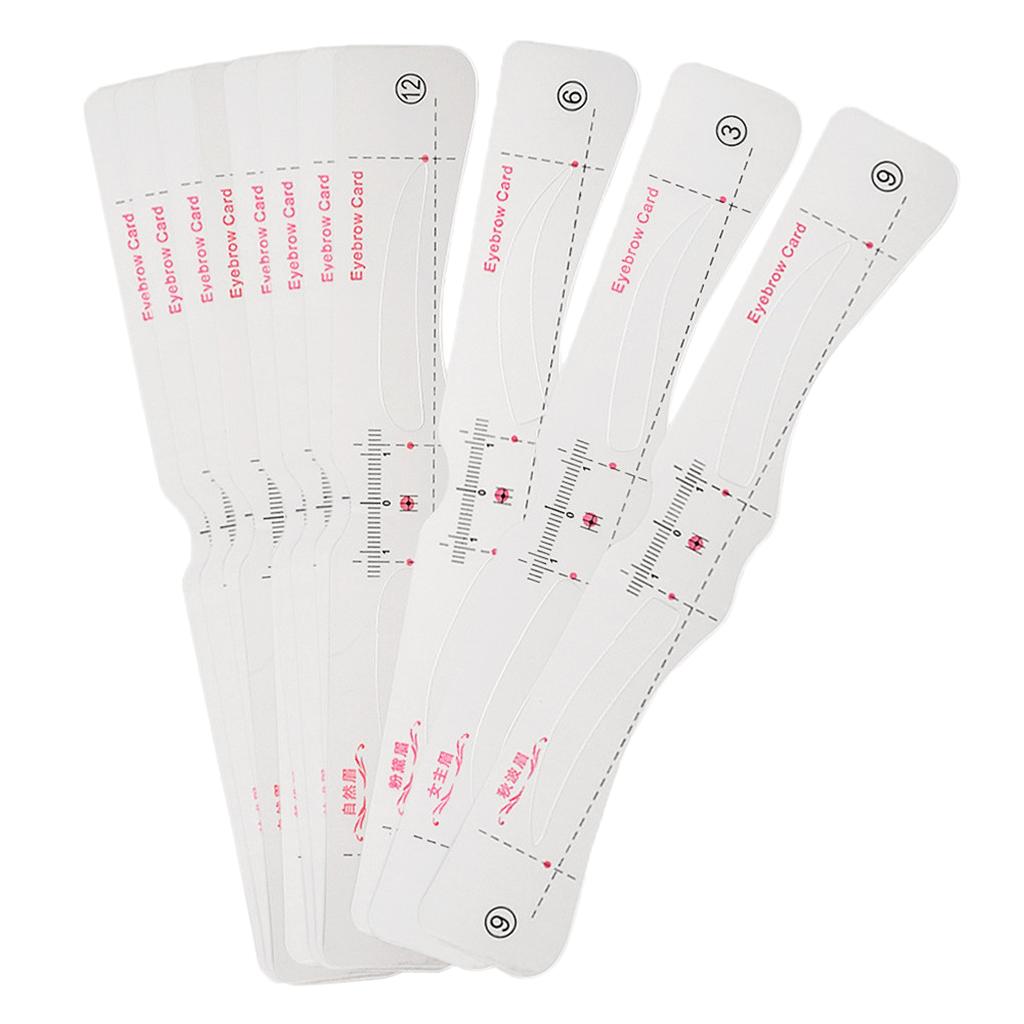Maxbell 12pcs Eyebrow Shaping Stencils Grooming Kit Brow Shaper Definition Templates