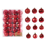 Maxbell 48 Pieces Xmas Tree Hanging Ornaments for Party New Year Decoration Red