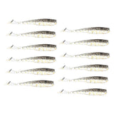 Maxbell 12pcs Soft Fishing Lures Set Paddle Tail Worm Baits Shad Minnow Swimbaits F