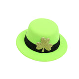 Maxbell Hat Shaped Hair Clip St Patrick's Day Barrettes Girls Teens Shamrock Light Green