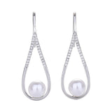 Maxbell Dangle Earrings Luxurious Geometric Exquisite for Mother Anniversary Silver