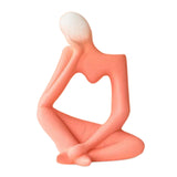 Maxbell Ceramic Vase Thinker Statue Abstract Art for TV Cabinet Living Room Decor red