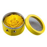 Max Finished Preserved Flower Round Hollow-out Leather Gift Box Bright Yellow