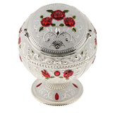 Maxbell Metal Jewelry Box with Lid Windproof Ashtray Home Decor Silver Rose