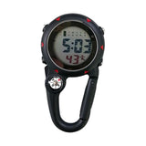 Maxbell Digital Carabiner Watch Clip Unisex Pocket Watch Luminous for Outdoor Sports Black