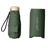 Maxbell Mini Sun Protection Umbrella with Case for Men and Women Sturdy Car Umbrella Dark Green
