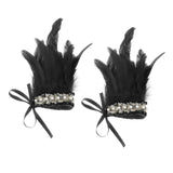 Maxbell Gothic Plush Wrist Cuffs Bracelets Steampunk 1 Pair for Brazil Rave Women black