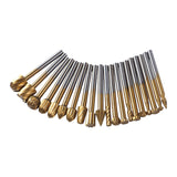 Maxbell 20Pcs Rotary Drill Set, Rasp Drill for Carving Steel and Wood Working DIY Gold