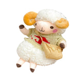 Maxbell Stuffed Sheep Shoulder Bag Plush Animal Messenger Bags Women Girls Handbag Khaki