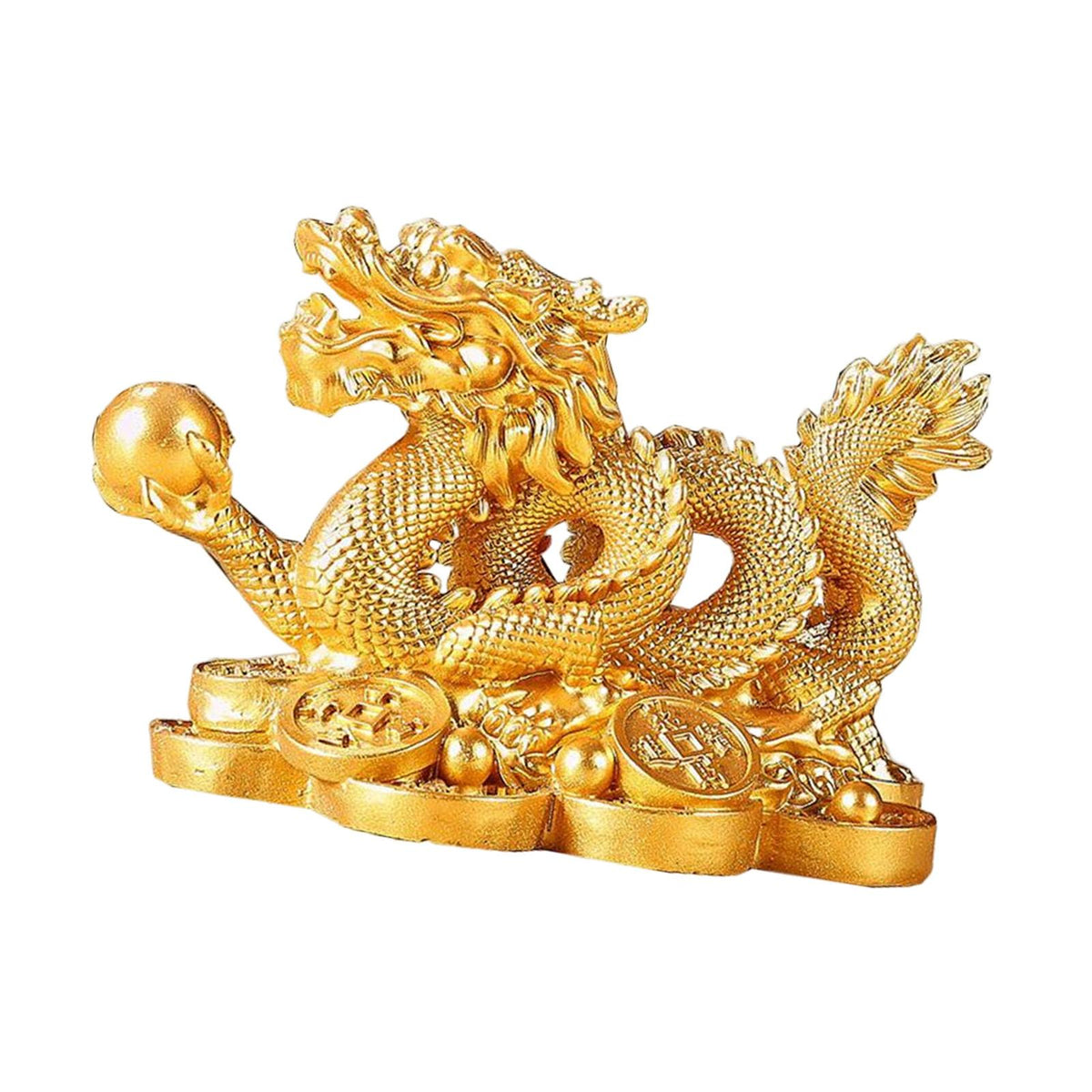 Maxbell Treasures Dragon Statue Collection Exquisite for Home Office Aureate