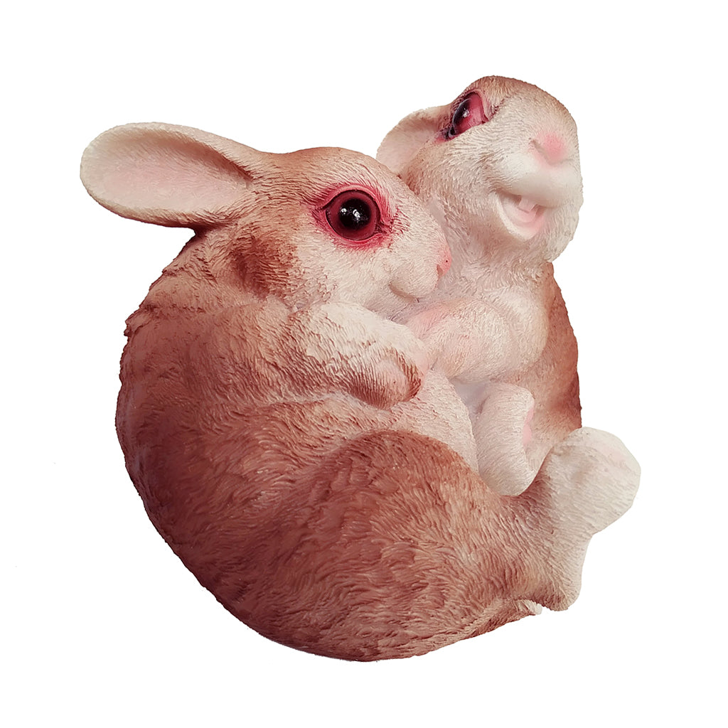 Max Small Resin Rabbit Bunny Figurine Statue Outdoor Lawn Yard Decor Hug _Brown
