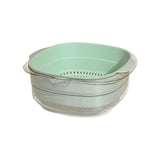 Maxbell Multi Use Kitchen Fruit Drain Basket Vegetables Washing Bowl Kitchen Gadget light green