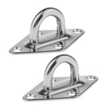 Max 2Pcs 304 Stainless Steel Diamond Pad Eye Plate Durable for Wall Mount Hook