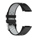 Maxbell Dual Colors Silicone Watchband Soft for Fitbit Charge5 Black Gray