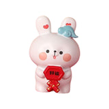 Maxbell Rabbit Statue Resin Bunny Figurine for Shelf Decoration Souvenir Gift StyleE