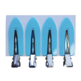 Maxbell 4Pcs No Bend Seamless Curl Pin Hair Clips Clamps for Makeup Hairstyling Blue Leaf
