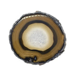 Maxbell 1 Piece 80-100mm Agate Quartz Crystal Slices Coaster Home Ornament Black