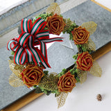Max Artificial Rustic Flower Wreath Ring Home Door Wall Christmas Decor Red