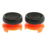 Maxbell 2pcs Thumb Stick Grip Caps Extender for Sony PS4/PS4 slim/PS4 Pro Controller Black and Orange