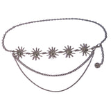 Maxbell Stylish Waist Chain Belt for Women 2 Layer Party Adjustable Pants Chain Belt StyleA Silver