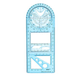 Maxbell Multifunctional Geometric Ruler Supplies Office Mathematics Drawing Template Blue Middle