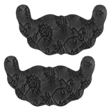 Maxbell Disposable Chest Stickers Backless U Shape Lace Nipple Covers for Daily Wear Black D