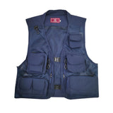 Maxbell Men Fishing Vest Multi Zipper Pockets for Hunting Photography Climbing Blue L