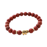 Maxbell Stretch Bracelet Round Bead Handmade for Lovers Valentine'S Day Holidays Red