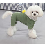Maxbell Pet Clothes Warm Autumn Winter Solid Color Cat Dog Bottoming Shirt M Green
